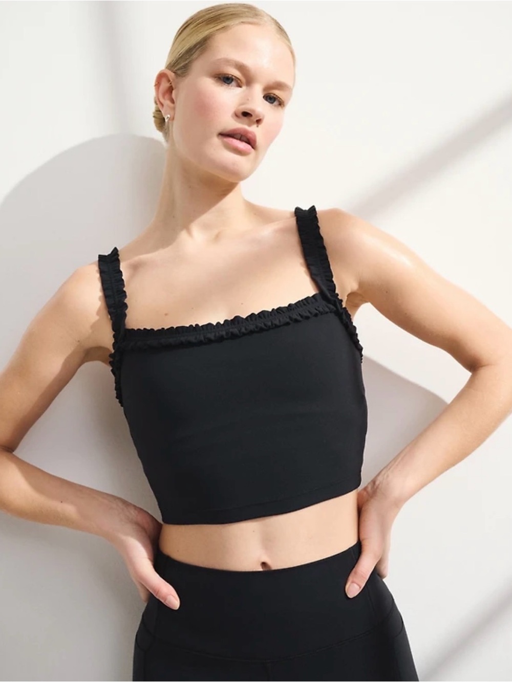 Abercrombie & Fitch YPB StudioFLEX Black Scrunchie Strap Tank Size M